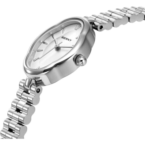 ?Women Silver Dainty Ladies Wristwatch Vintage Copper Mirrors Shape Japanese main image 4
